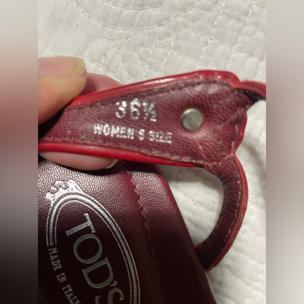 TOD’S Red Sandals Size 36.5 - Picture 9 of 10
